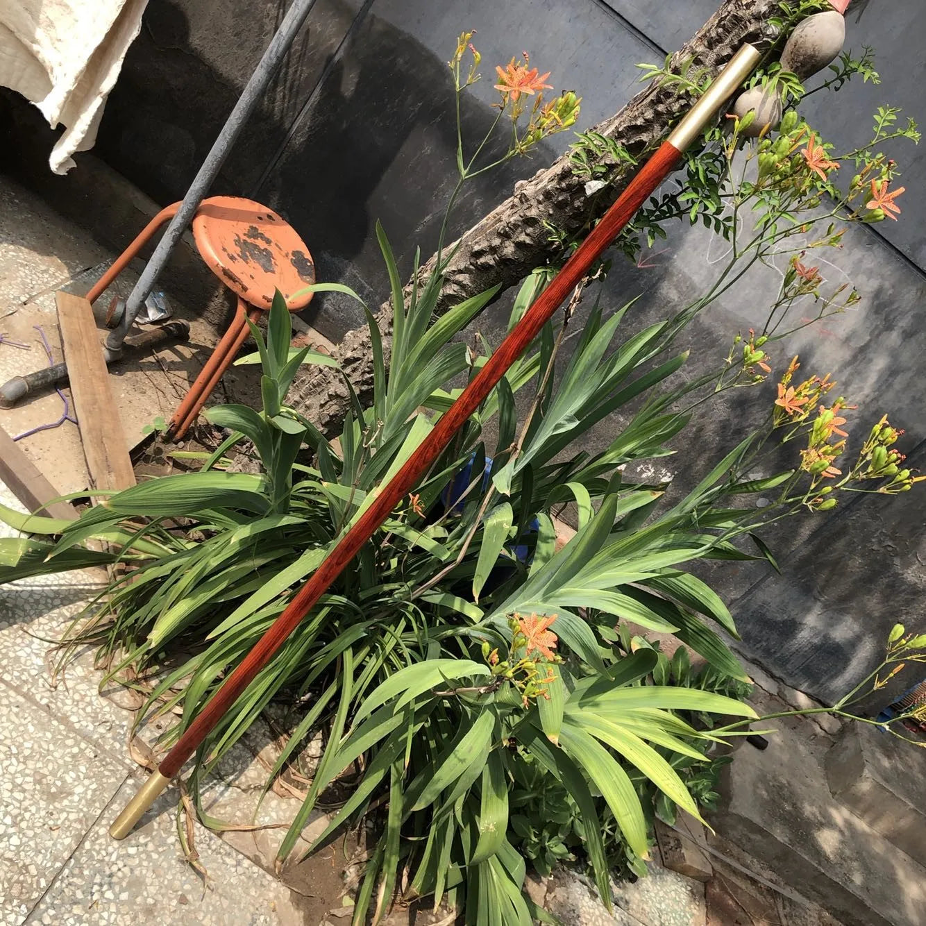 African Blackwood Bo Staff With Copper Ends