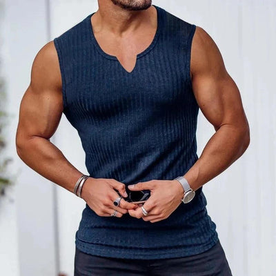 New men V-neck Vest gym Tank top