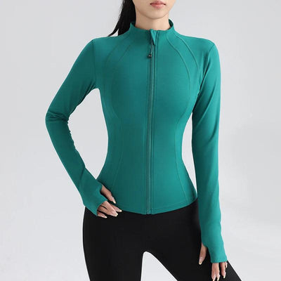 Gym Women's Full Zip Yoga Top With Thumbholes