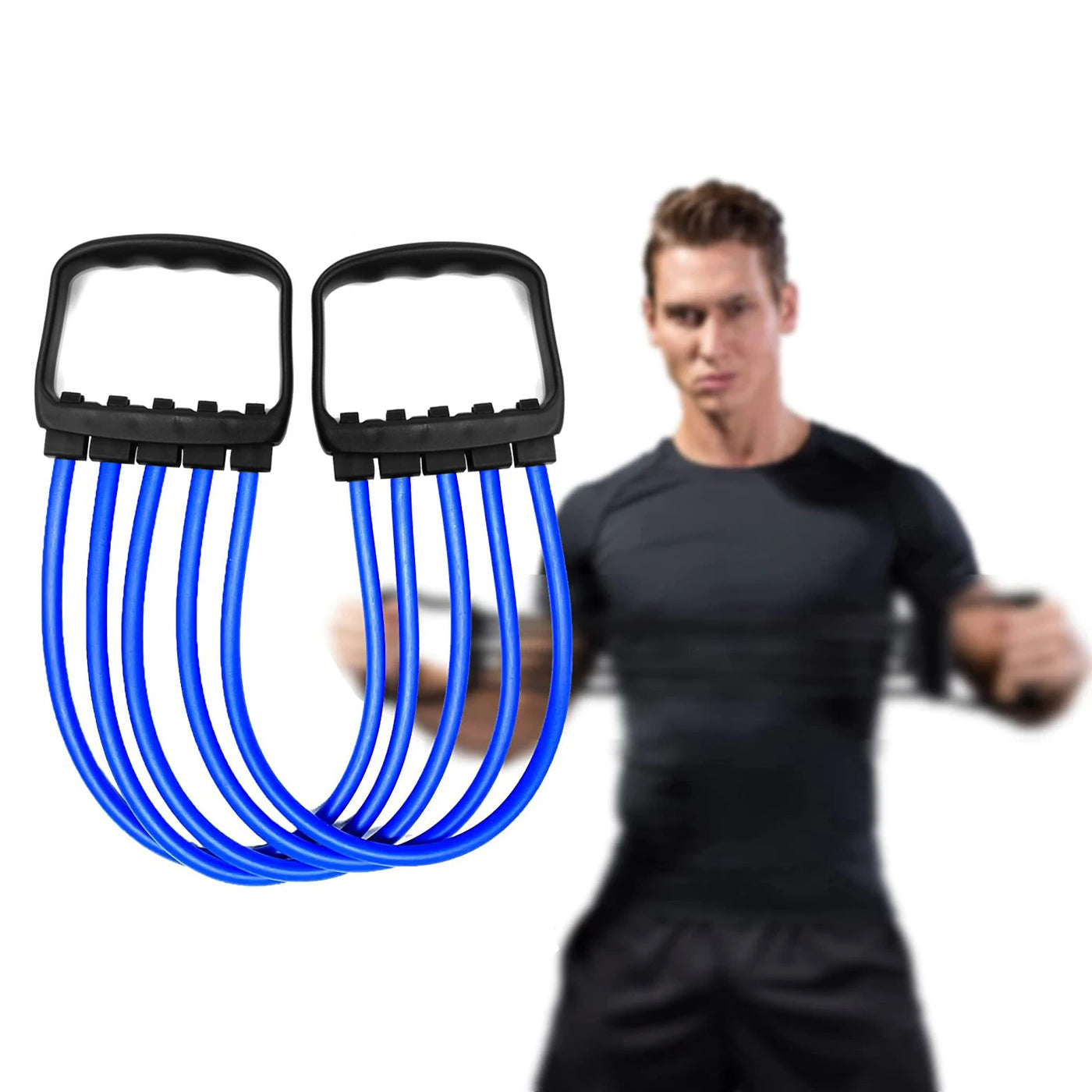 Chest Expander with 5 Removable Resistance Bands for Pilates, Push Ups, and Muscle Training - Strengthen